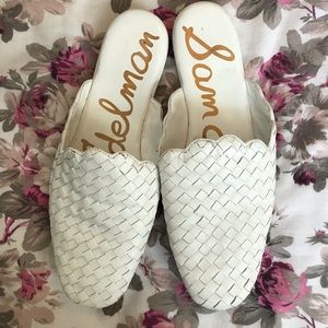 Sam Edelman Katy woven mules. White. Size 9.